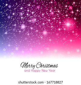 2014 Christmas Colorful Background with a waterfall of ray lights and a lot of baubles and stars.