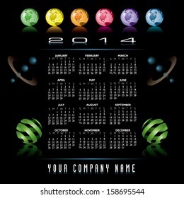 2014 Creative Globes Calendar for Print or Website
