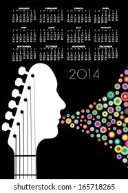 2014 Creative Guitar Calendar for Print or Web