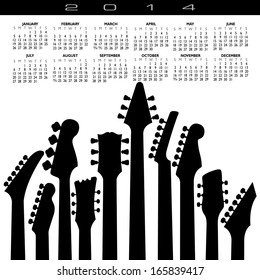 2014 Creative Guitar Calendar for Print or Web