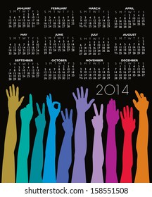 2014 Creative Hands Rainbow Calendar for Print or Website