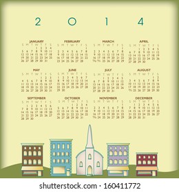 2014 Creative Small Town Calendar for Print or Web