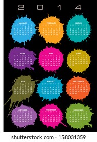 2014 Creative Splat Calendar for Home, Office or Website