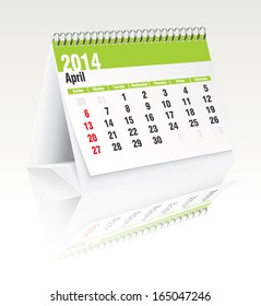 2014 desk calendar - vector illustration