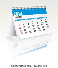2014 desk calendar - vector illustration