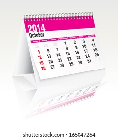 2014 desk calendar - vector illustration