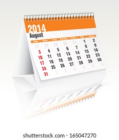 2014 desk calendar - vector illustration