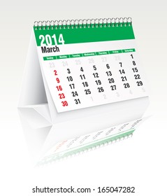 2014 desk calendar - vector illustration