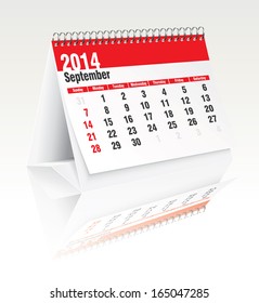 Calendario de escritorio de 2014 - ilustración vectorial