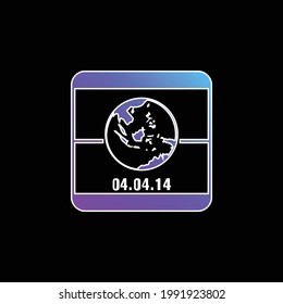 2014 Earth Day On April 4 Calendar Page blue gradient vector icon
