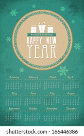 2014 Full Calendar Template - Promotion Poster Vector Design