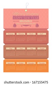 2014 Full Calendar Template - Promotion Poster Vector Design