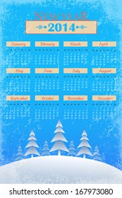 2014 Full Calendar Template - Promotion Poster Vector Design