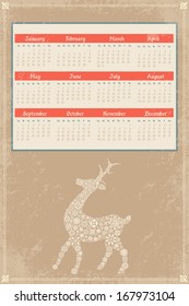 2014 Full Calendar Template - Promotion Poster Vector Design