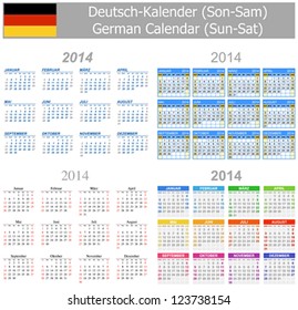 2014 German Mix Calendar Sun-Sat