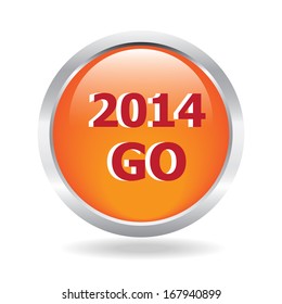 2014 Go glossy button illustration EPS 10