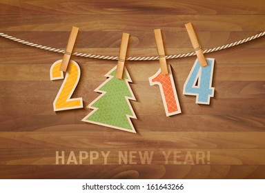 2014 Happy New Year background. Vector