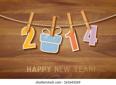 2014 Feliz Año Nuevo. Vector