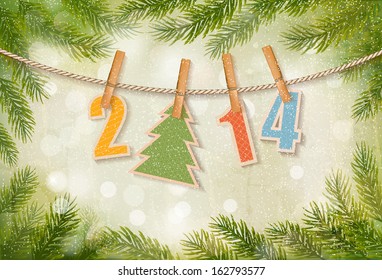 2014 Happy New Year background. Vector 