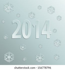 2014 happy new year green paper design