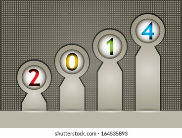 2014 - Happy New Year - illustration for business presentation