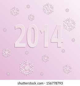 2014 happy new year pink paper design