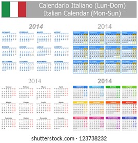 2014 Italian Mix Calendar Mon-Sun