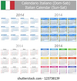 2014 Italian Mix Calendar Sun-Sat