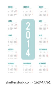 2014 Minimal calendar