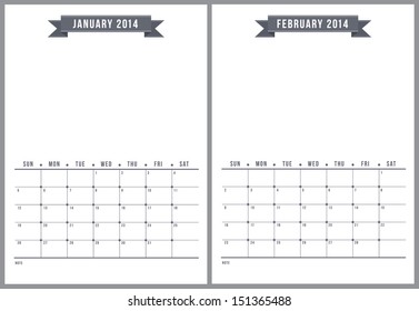 2014 minimalist calendar, part 1 of 6