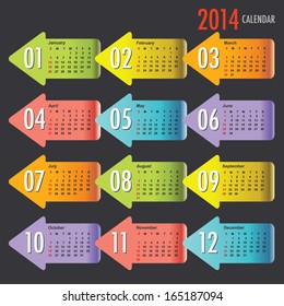 2014 Multicolor calendar