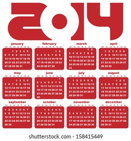 2014 new year calendar