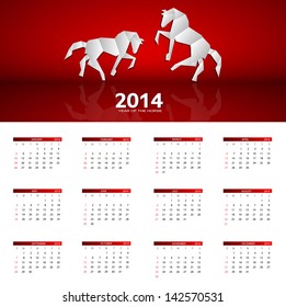 2014 new year calendar vector illustration