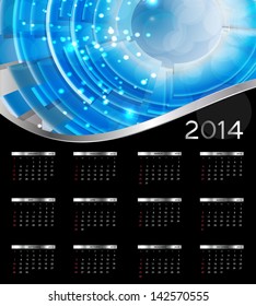 2014 new year calendar vector illustration