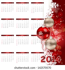 2014 new year calendar vector illustration