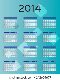 2014 new year calendar vector illustration