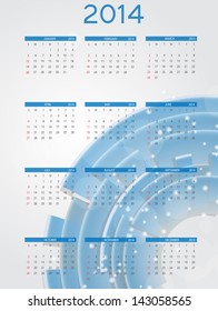 2014 new year calendar vector illustration 
