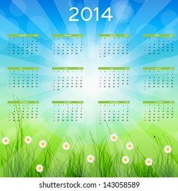 2014 new year calendar vector illustration 