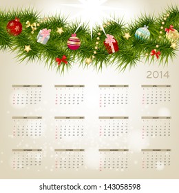 2014 new year calendar vector illustration 