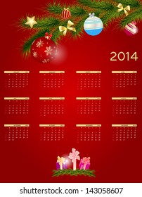 2014 new year calendar vector illustration 