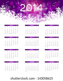 2014 new year calendar vector illustration 