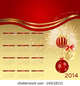 2014 new year calendar vector illustration 