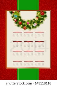2014 new year calendar vector illustration 