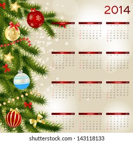 2014 new year calendar vector illustration 