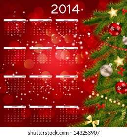 2014 new year calendar vector illustration