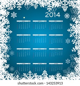2014 new year calendar vector illustration