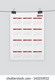 2014 new year calendar vector illustration