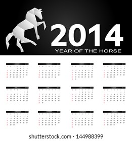 2014 new year calendar vector illustration