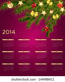 2014 new year calendar vector illustration 