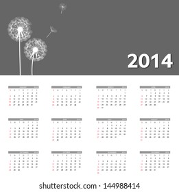 2014 new year calendar vector illustration